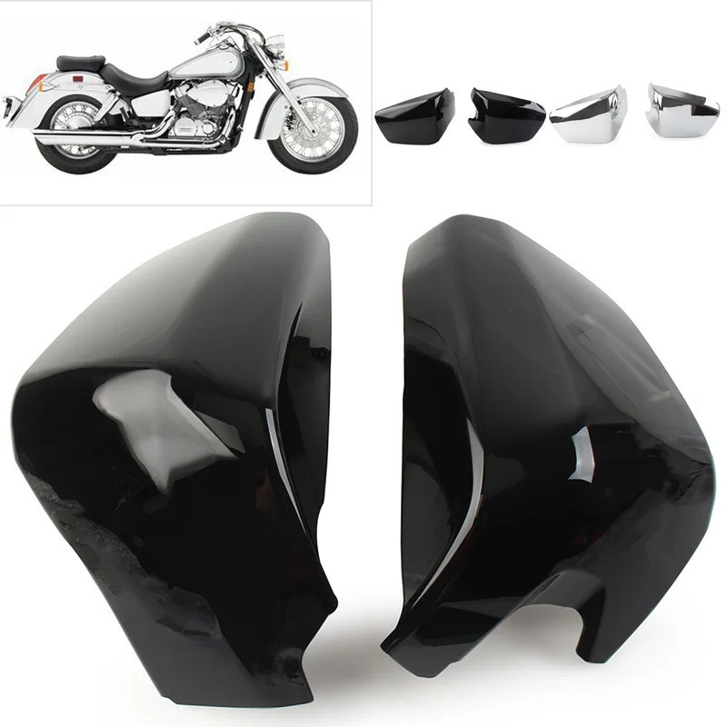 QY 2 PCS Motorcycle Battery Side Fairing Cover Protector Guard For Honda Shadow Aero VT400 2004-2011