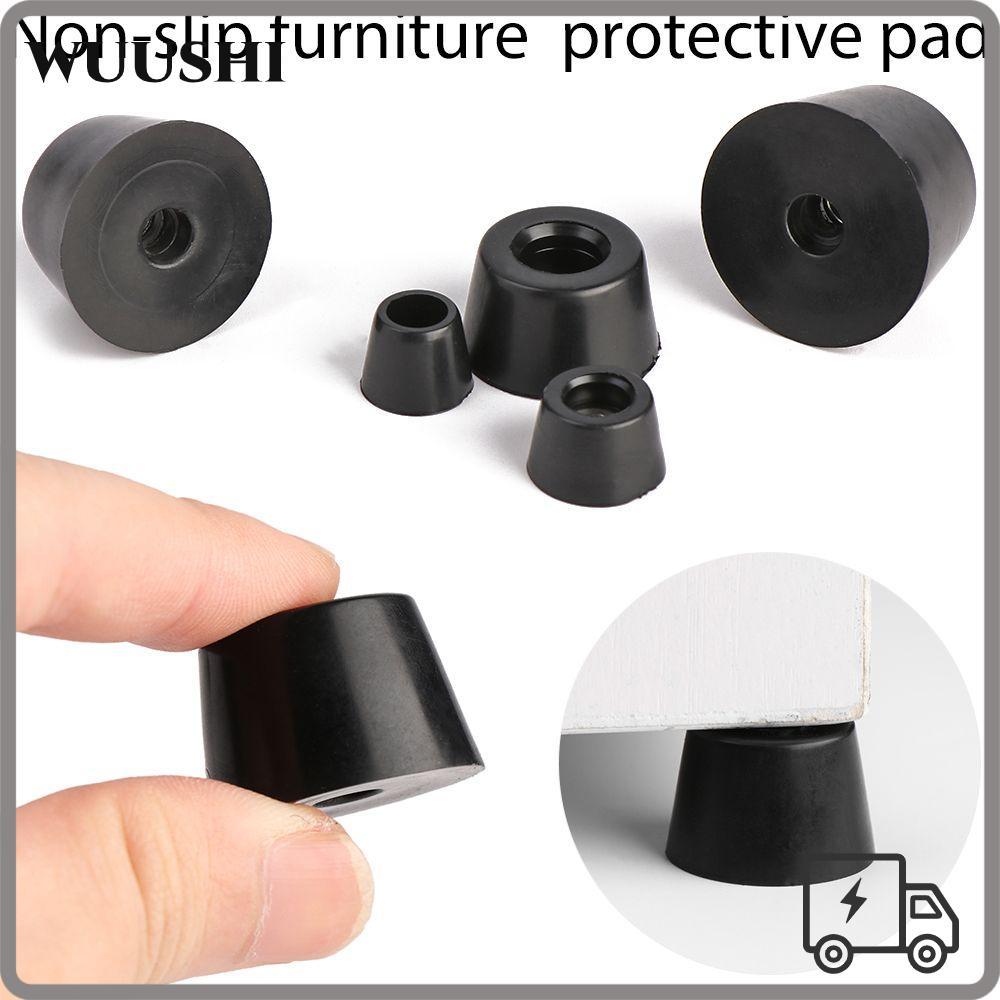 WUSHI 10 ชิ้นเฟอร์นิเจอร์ลื่นฟุตตู้ลําโพงเบาะสีดําแผ่นป้องกัน