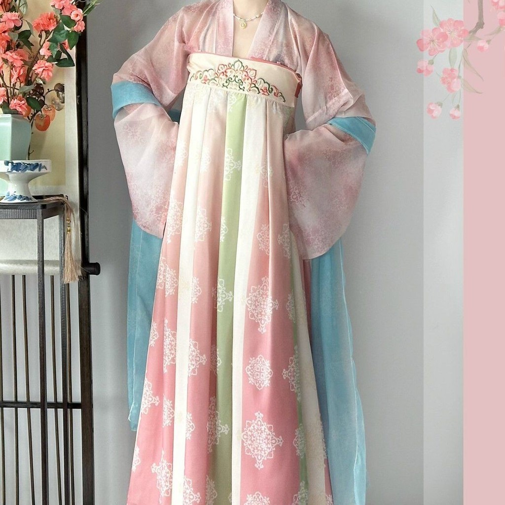 T Tang Yun Light เสื้อ Shop Hanfu ราชวงศ์ดอกไม้หญิง Made in Tang Dynasty Recovery กระโปรงยาวปานกลางช