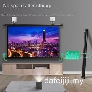 100 นิ้ว 120 แบบพกพา HD Home Office Projection ผ้าหน้าจอติดผนัง Hole-ฟรี ZKJX XUPX 8UZO EPE1 Q7BZ