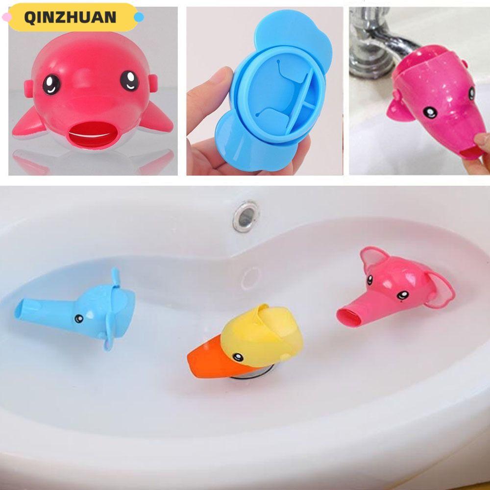 QINZHUAN การ์ตูนก๊อกน้ํา Extender, ที่ถอดออกได้นุ่มเด็กซักมือ Extender, Elephant Faucet Extender Ant