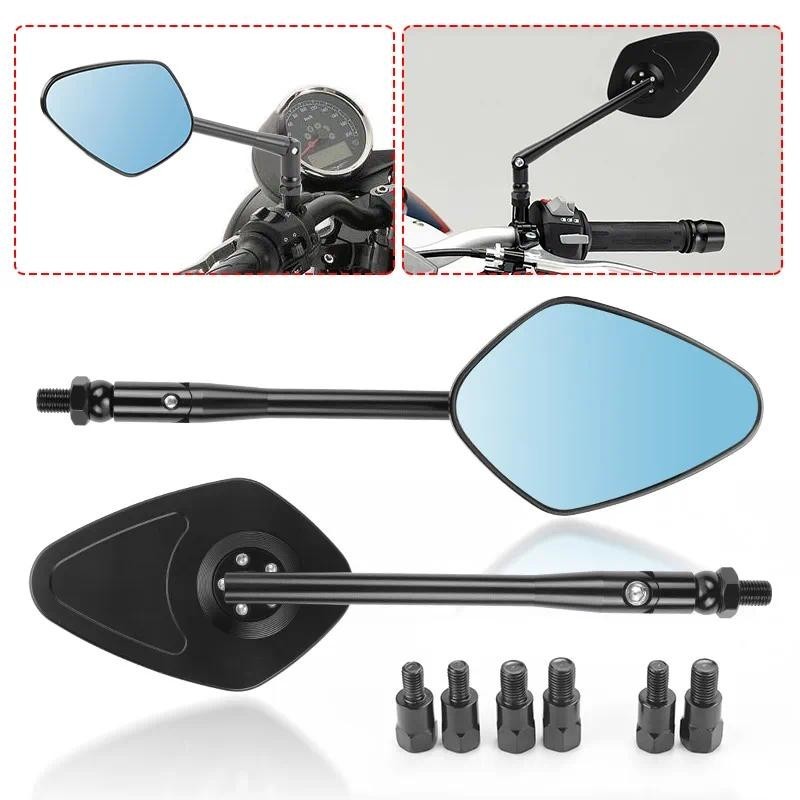 8 มม.10 มม.กระจกมองหลังรถจักรยานยนต์ CNC ด้านหลังดู Reflector สําหรับ Honda CB650 CB750	CB1 CB400F C