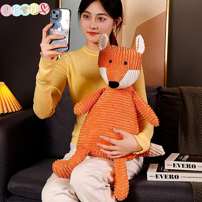 JKTH ป่าสัตว์ป่าคอสเพลย์ตุ๊กตาสัตว์ลาย Plush สีส้ม Fox ตุ๊กตาของเล่น Huggable Sleeping Companion สํา