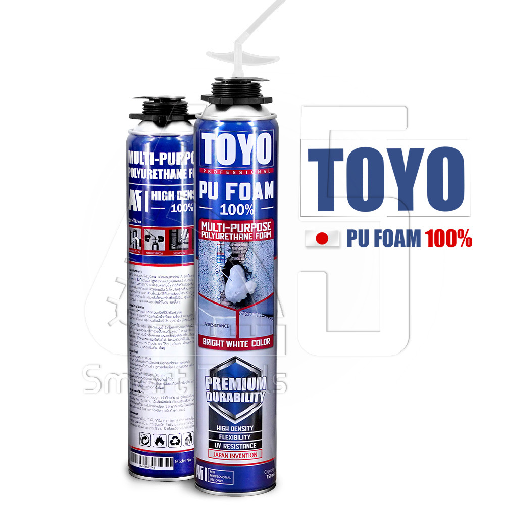 [แพ็คราคาส่ง 15กระป๋อง] TOYO PU FOAM พียูโฟม โฟมอุดรอยรั่ว ขนาด 750 ml. รุ่น TY-750C ความหนาแน่นสูงที่สุด ระดับ A1