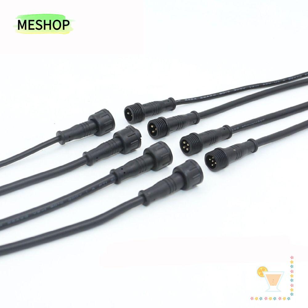 MESHOPTH 2Pin 3Pin 4Pin แจ็ค, 2Pin 3Pin 4Pin สายสีดําชายหญิง LED Connector, IP67 20 ซม.สายกันน้ํา LE