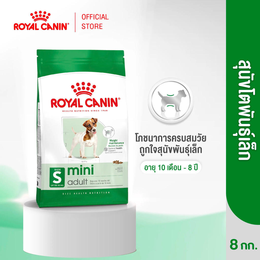 Royal Canin Mini Adult 8kg อาหารสุนัขแบบแห้งสําหรับพันธุ์เล็กอายุ 10 เดือน–8 ปี (อาหารสุนัขแบบแห้ง R