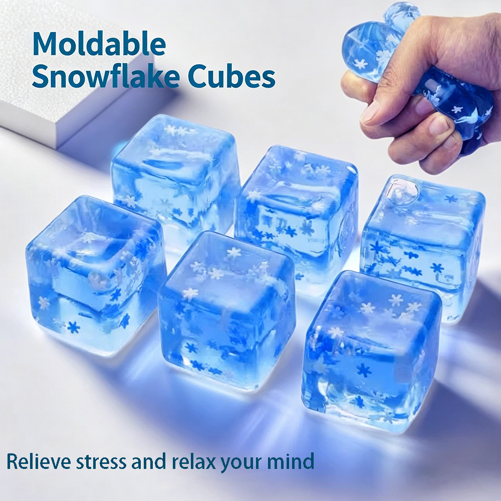 เกล็ดหิมะ Ice Square Anti-stress Squishy ของเล่นช้า Rebound ความเครียดบรรเทา Ball Decompression Fidget ของเล่นสําหรับผู้ใหญ่เด็ก