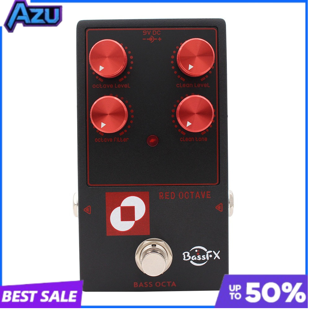 Fanmuzk Compact Bass Effect Pedal Red Octave Analog Octave Pedal, โปรเซสเซอร์เสียงสําหรับเบสไฟฟ้า