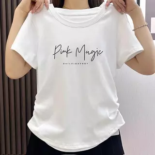 "เสื้อแฟชั่นผู้หญิง " คอกลม เสื้อยืดทรงจีบธรรมดาสำหรับผู้หญิง ทรงสลิมฟิต หลากสี ผ้าใส่สบาย（การจัดส่งสินค้าในกรุงเทพฯ）