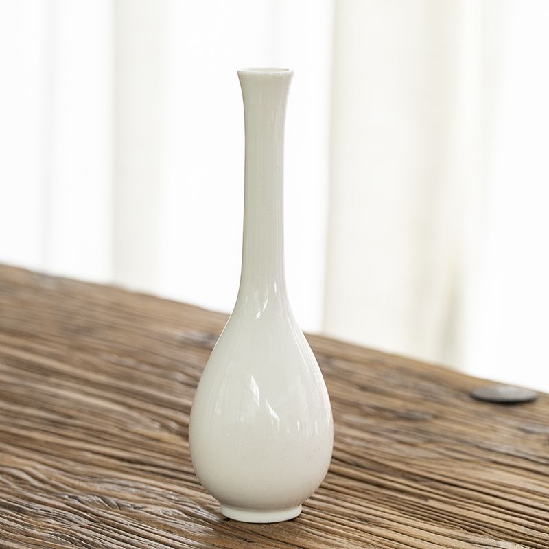 Leak-Picking White Porcelain Guanyin แจกันหยกแจกันบริสุทธิ์การจัดดอกไม้แจกันคอยาว Slim-Mouth Celadon แจกันขนาดเล็กสําหรับ Budd ราคา ถูกที่สุด ดีลบีเคเค แกลเลอรีภาพที่ 2