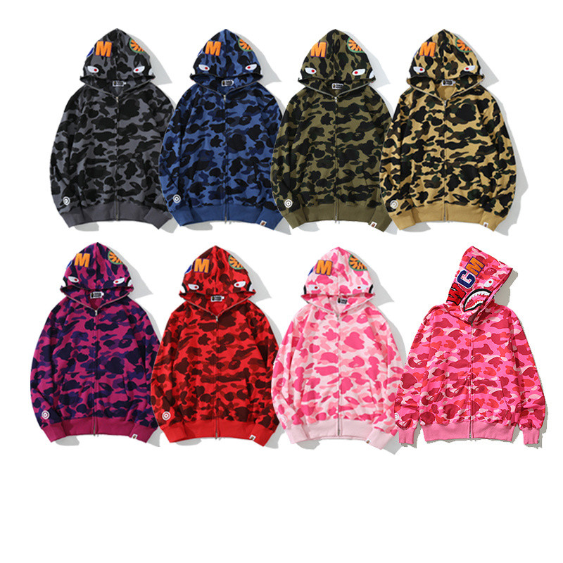 Street Trend ผู้ชายผู้หญิง Hoodies แจ็คเก็ตหมวก patch appliquéd ตุ๊กตาพิมพ์รูปแบบแขนยาวซิป Coats Plus ขนาด Unisex