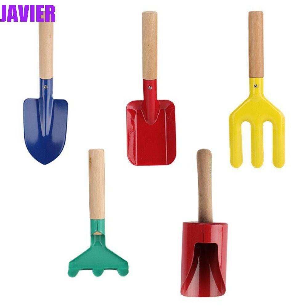 JAVIER Kids Garden Tool ส้อมโลหะด้ามไม้ Mini Shovel Scoop Trowel