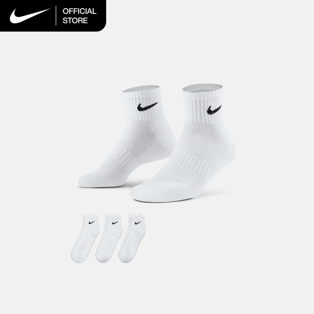 Nike Everyday Cushioned Training Ankle (3 Pairs) Socks - White [SX7667-100]