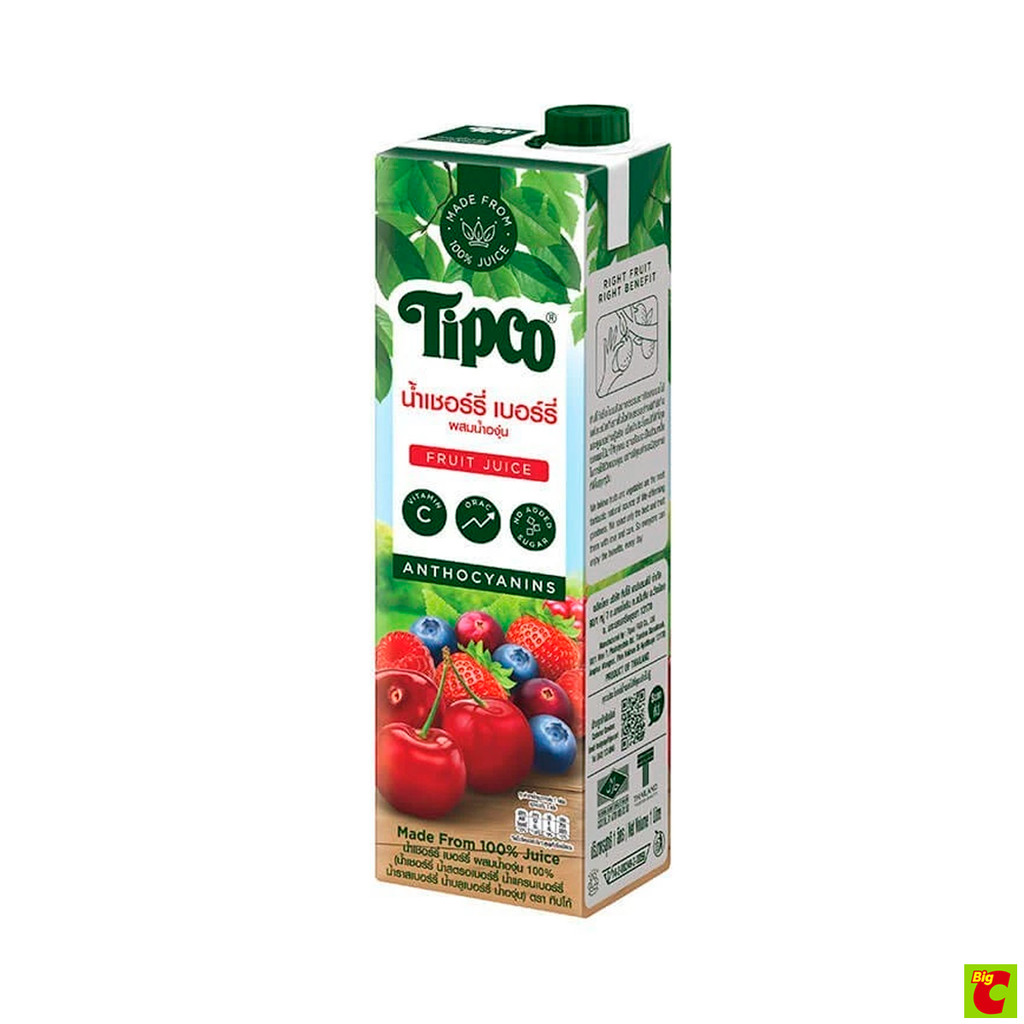 ทิปโก้ น้ำเชอร์รี่เบอร์รี่ ผสมน้ำองุ่น 100% 1,000 มล.