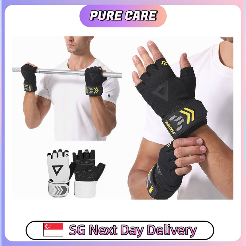 AOLIKES Fitness Training Gloves with Wrist Support Anti-Slip Grip Gym Gloves