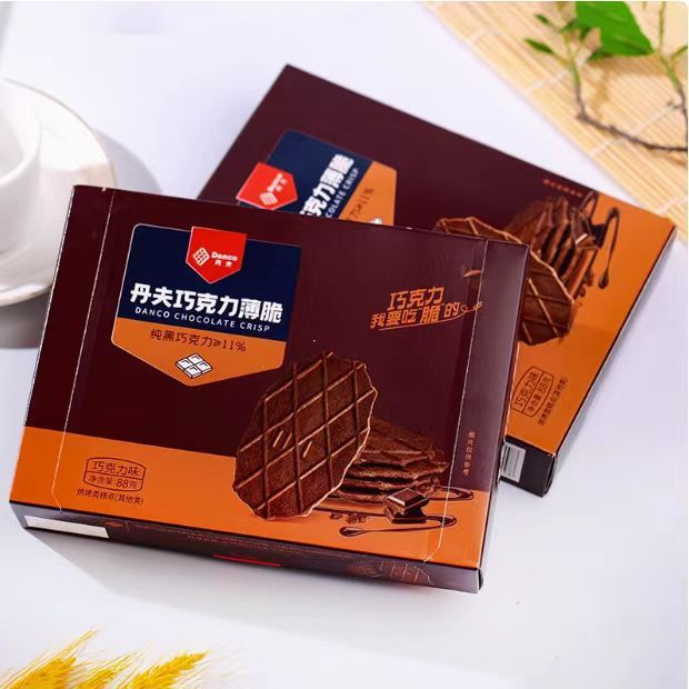 2026 สไตล์ใหม่ Danfu Chocolate Crispy Biscuits 88g Waffle Butter Crepes Milk Cheese Crispy Biscuits 