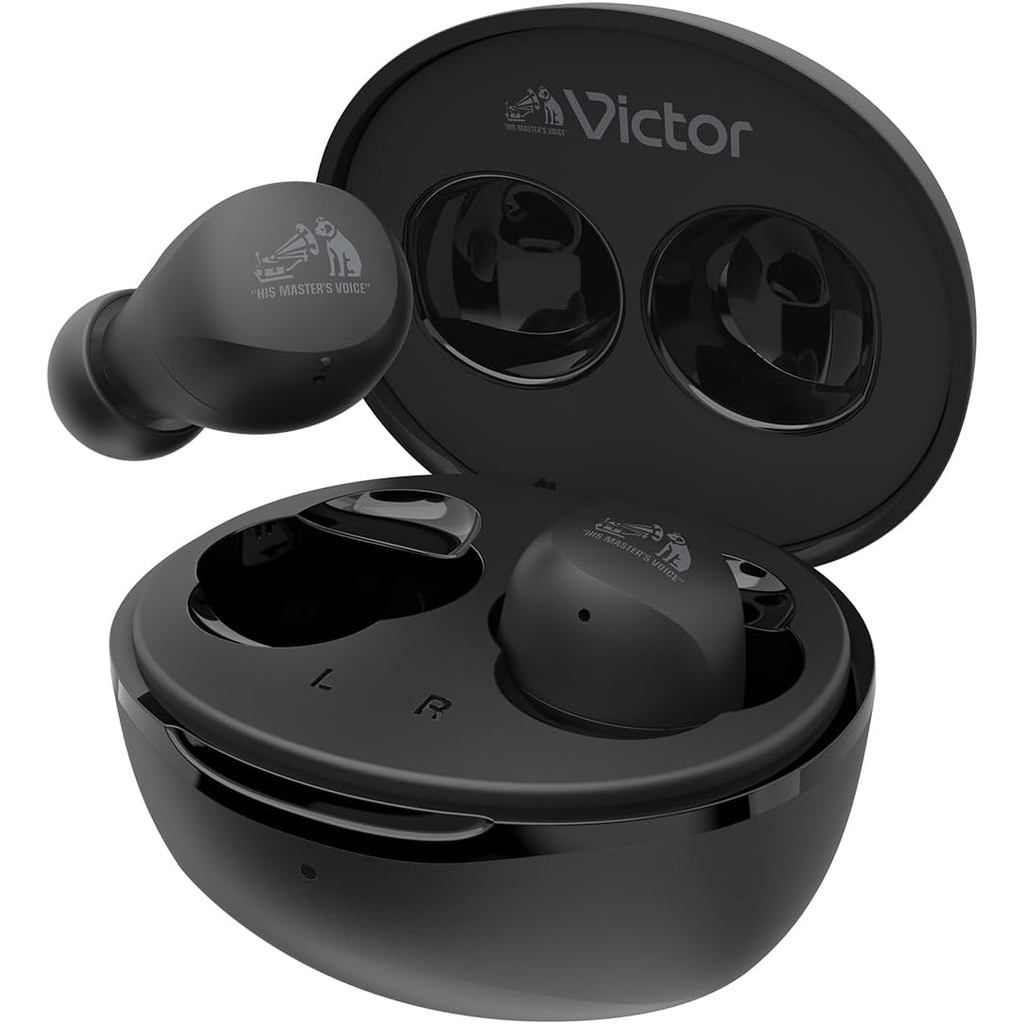 JVC Kenwood Victor HA-A6T-B Wireless Earphones Bluetooth Ver.5.4 Total 23 Hours Playback with Microp