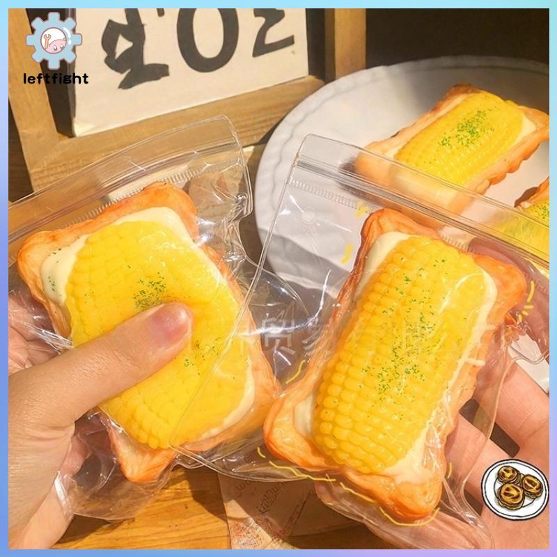 ซ้าย 1 ชิ้น Handmade ข้าวโพดทาร์ตไข่ Ultra Soft ของเล่นสําหรับความเครียดบรรเทาบีบ Telescopic Props เด็กอาหารเด็ก Pinch เพลงของเล่น GHT