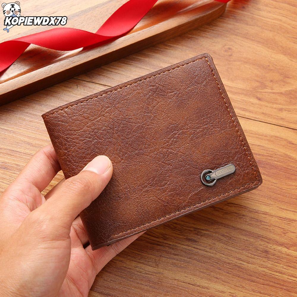 KOPIEWDX78MN กระเป๋าใส่เหรียญ, Multi-card Slot กระเป๋าสตางค์ผู้ชายความจุขนาดใหญ่, หนัง PU คุณภาพสูงพ