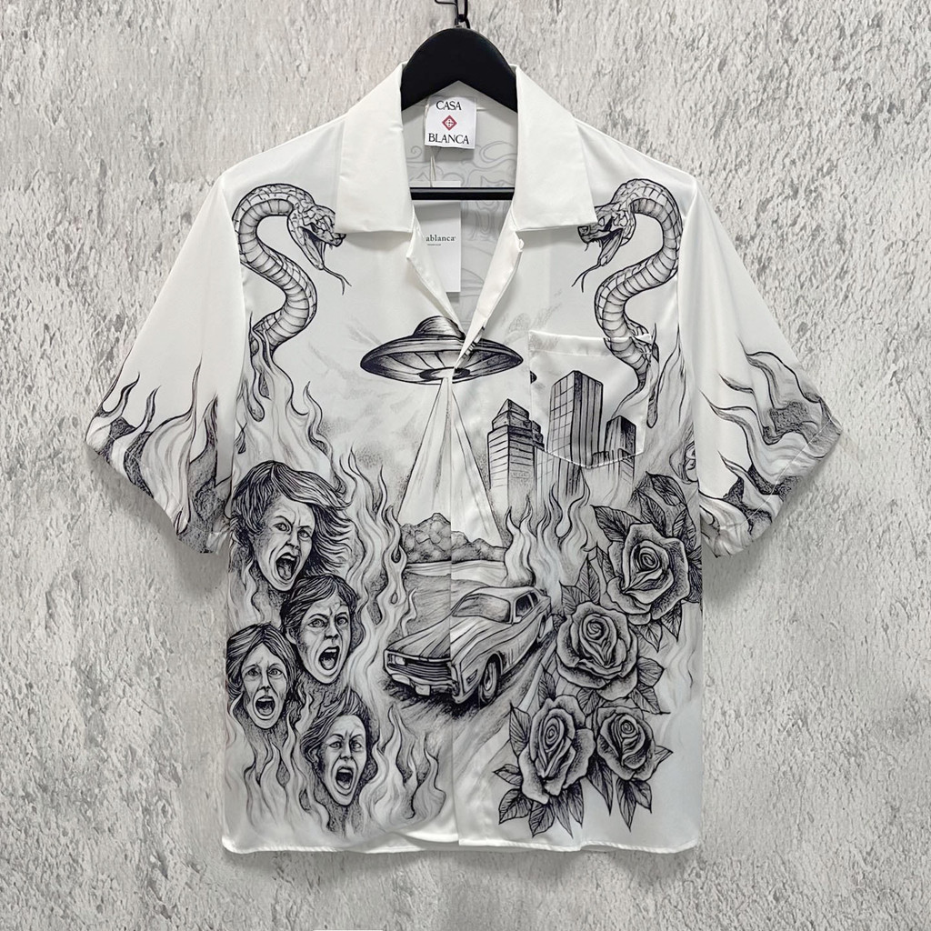3NYF CASABLANCA UFO Hawaiian-style vacation couple's Hawaiian shirt