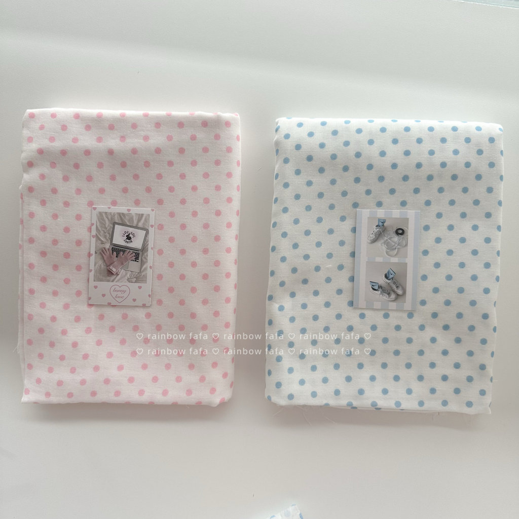 Ins Polka Dot ผ้าทํามือผ้าฝ้ายแท้เส้นด้ายคู่แหวนผมเสื้อผ้าผ้าเช็ดตัวผ้า DIY