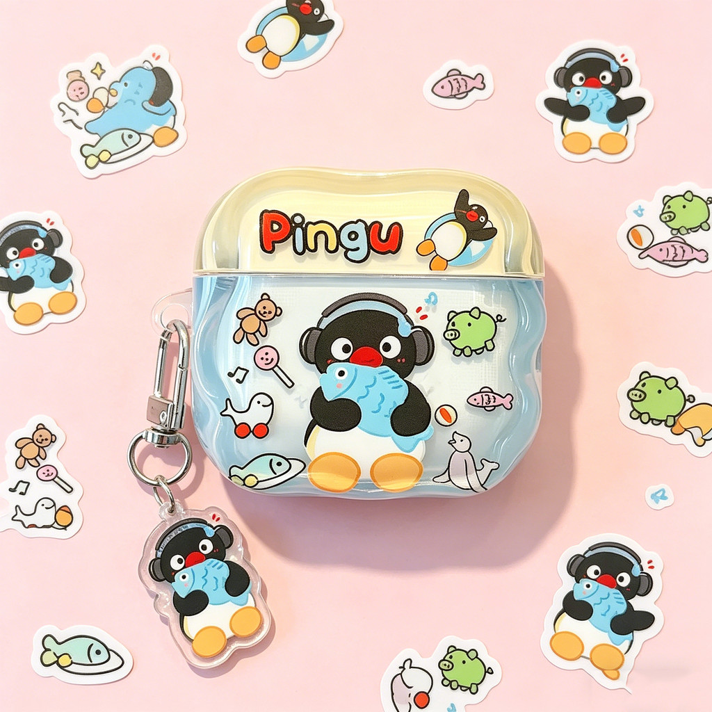 สําหรับ AIRPODS 4 ANC PRO 3 1/2 เคสป้องกันครีม Penguin TPU Soft Shell หูฟังปลอกฝาครอบ