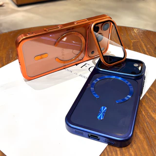 เคส iPhone 17 Pro Max ชุดหรูเคลือบใสแม่เหล็ก สำหรับ iPhone 17 Pro ที่ป้องกันเลนส์กล้อง ตั้งได้ ป้องกันแรงกระแทก