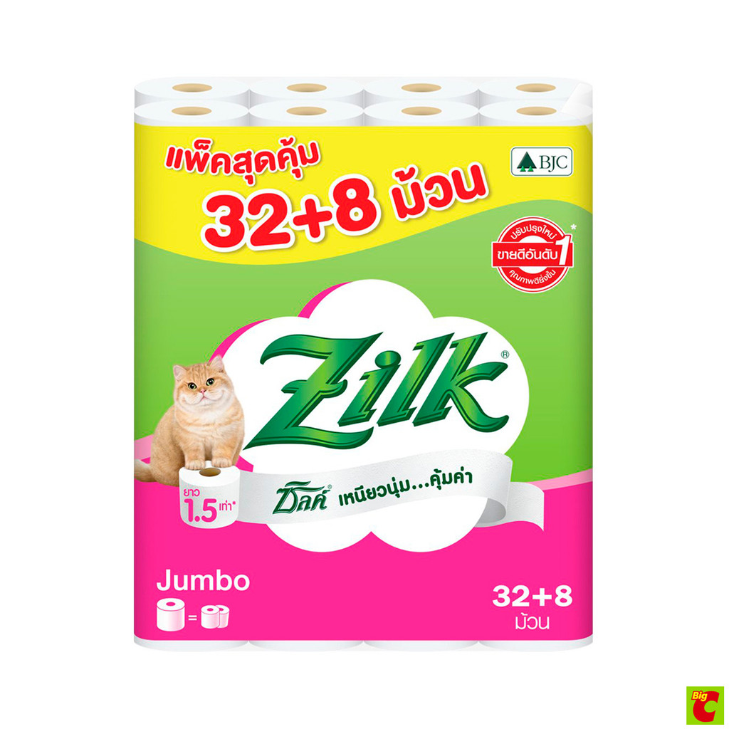 ซิลค์ จัมโบ้ กระดาษทิชชู่ แพ็ค 32+8 ม้วน