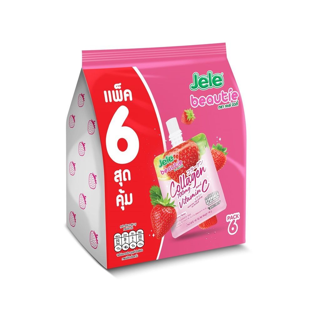 [สินค้าส่งด่วน] เจเล่บิวตี้ คอลลาเจน+วิตามินซี 140 กรัม แพ็ค 6 JELE BEAUTIE COLLAGEN+VITAMINC 140G. PACK 6