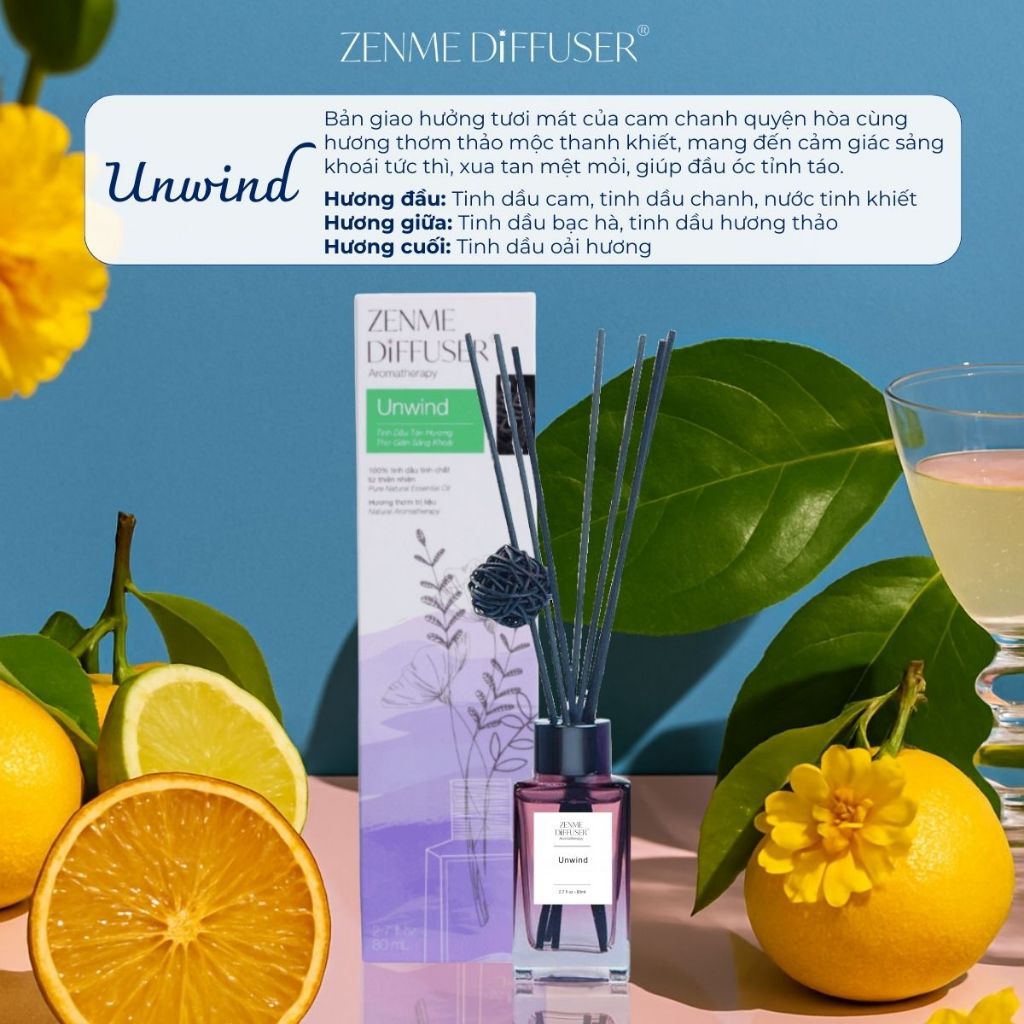 Zenme ZEN2275 น้ํามันหอมระเหย Unwind Diffuser (Refreshing) 80ml