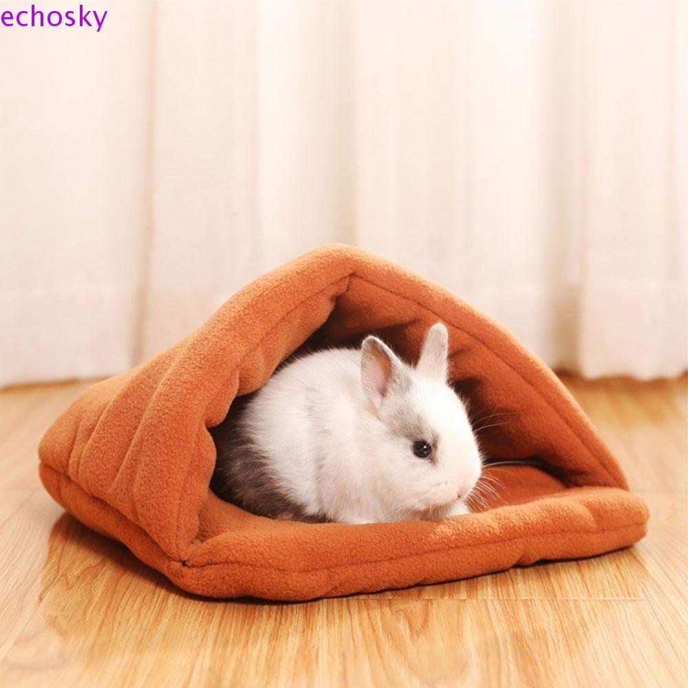 ECHOSKY Rabbit House, Flannel Plush Hamster Cat Nest, Hamster House Soft Warm Universal Rabbits Bed 