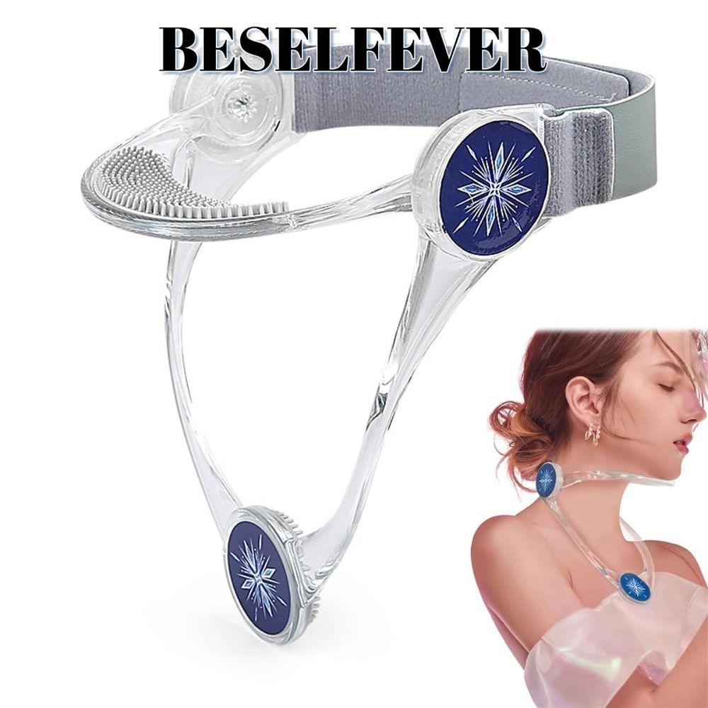 BESELFEVER Corrector ท่าทางบรรเทากระดูกสันหลังส่วนคอ รุ่นเด็กพับได้ รั้งคอ, แบบพกพาปรับแก้ไขคอ TPU ป