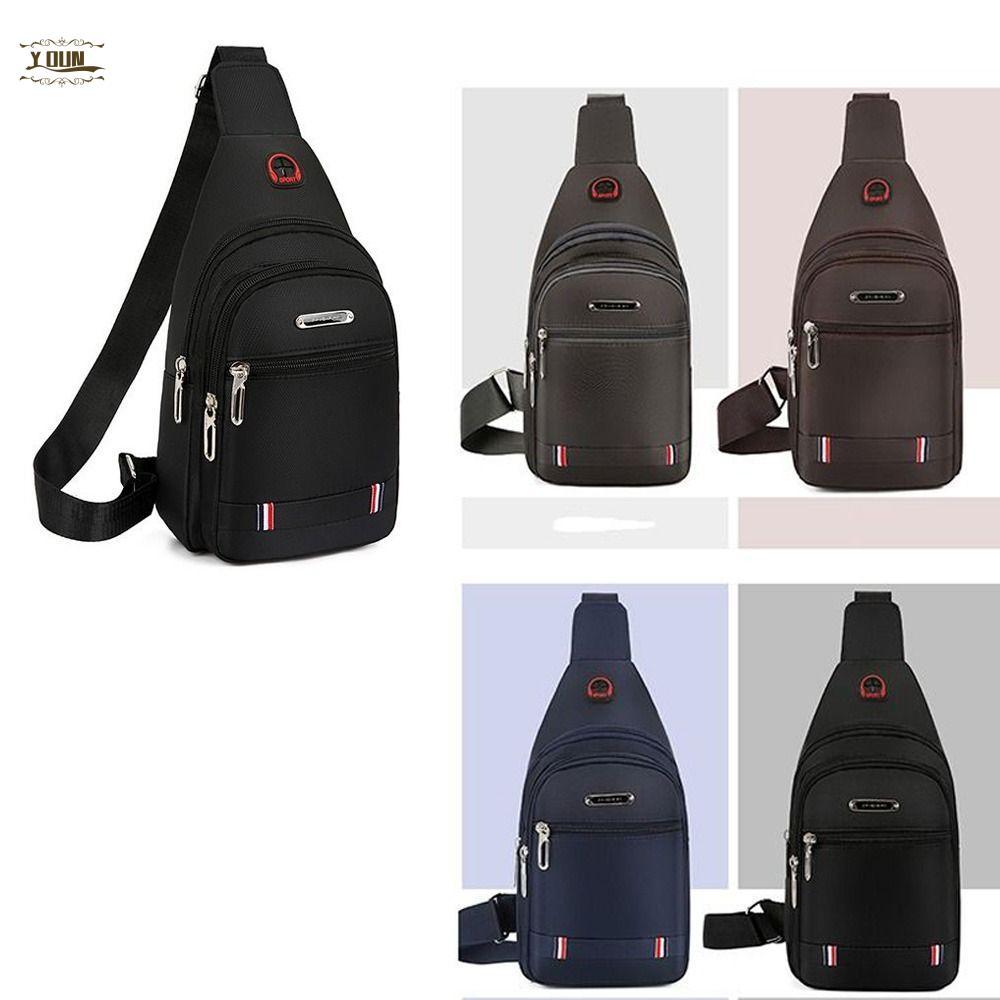 IVEYOUNG กระเป๋า Messenger ผู้ชาย, สีดําสีฟ้าสีเทาสีน้ําตาลสี่เหลี่ยมผืนผ้าผู้ชายกระเป๋าสะพายข้าง, ผ
