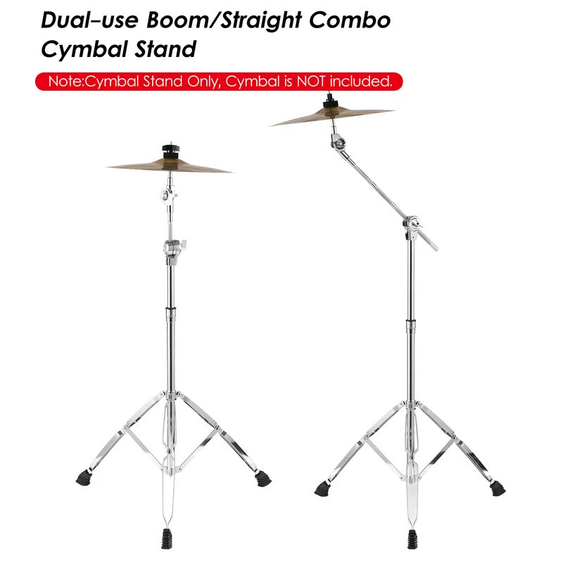 FZCymbal Stand Straight Boom Cymbal Stand Double Braced ขาความสูงมุมปรับ Cymbal Support Rack Cymbal 