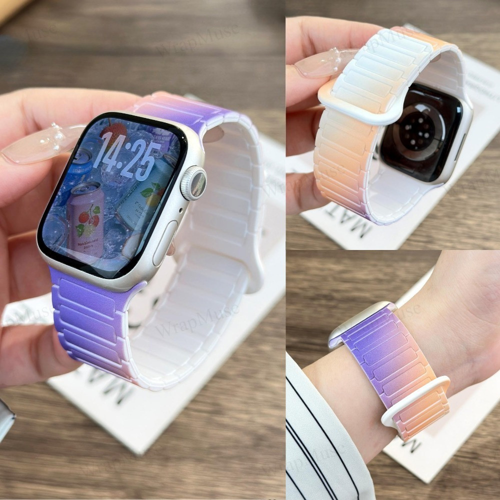สายนาฬิกาแบบไล่ระดับสี ขนาด 22MM 20MM 18MM สำหรับ Redmi Watch 6 5 Active Lite 4 3 Active, Xiaomi Mi Band 9 8 Pro และ Huawei Watch Fit 4 Pro 4 3 ทำจากซิลิโคน