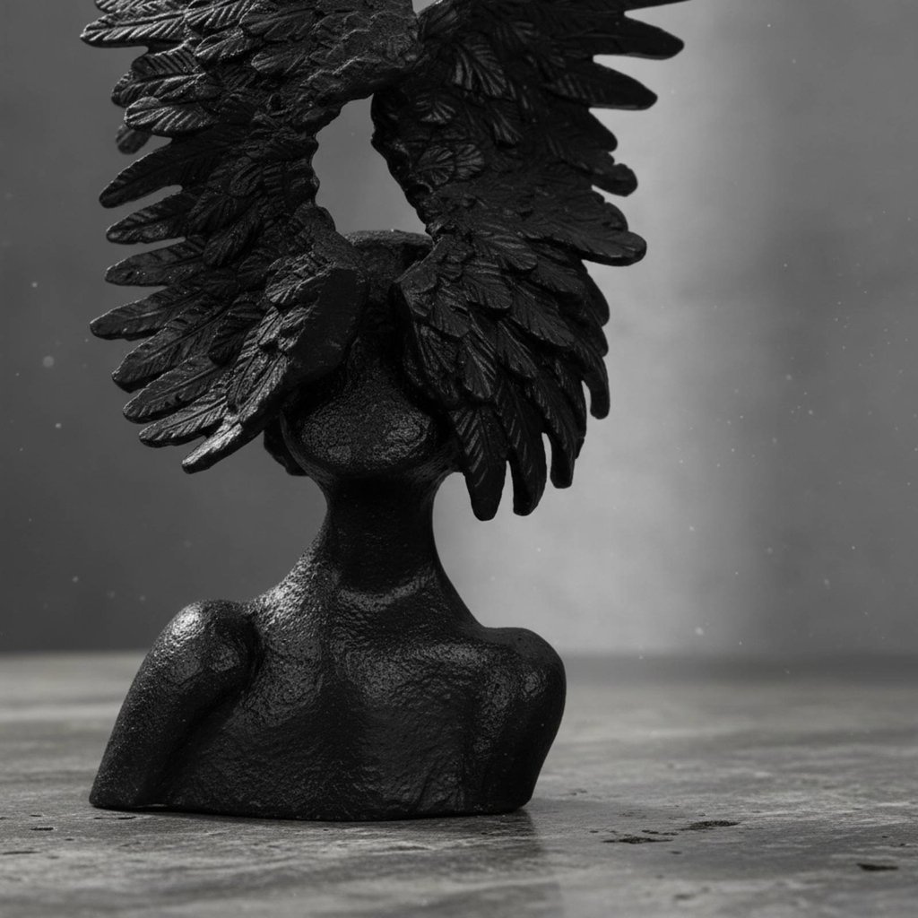 Artisan-Made รายละเอียดหน้าอกปีกบทคัดย่อ Gold Feather Figurine Spiritual Comfort สําหรับห้องนั่งเล่น