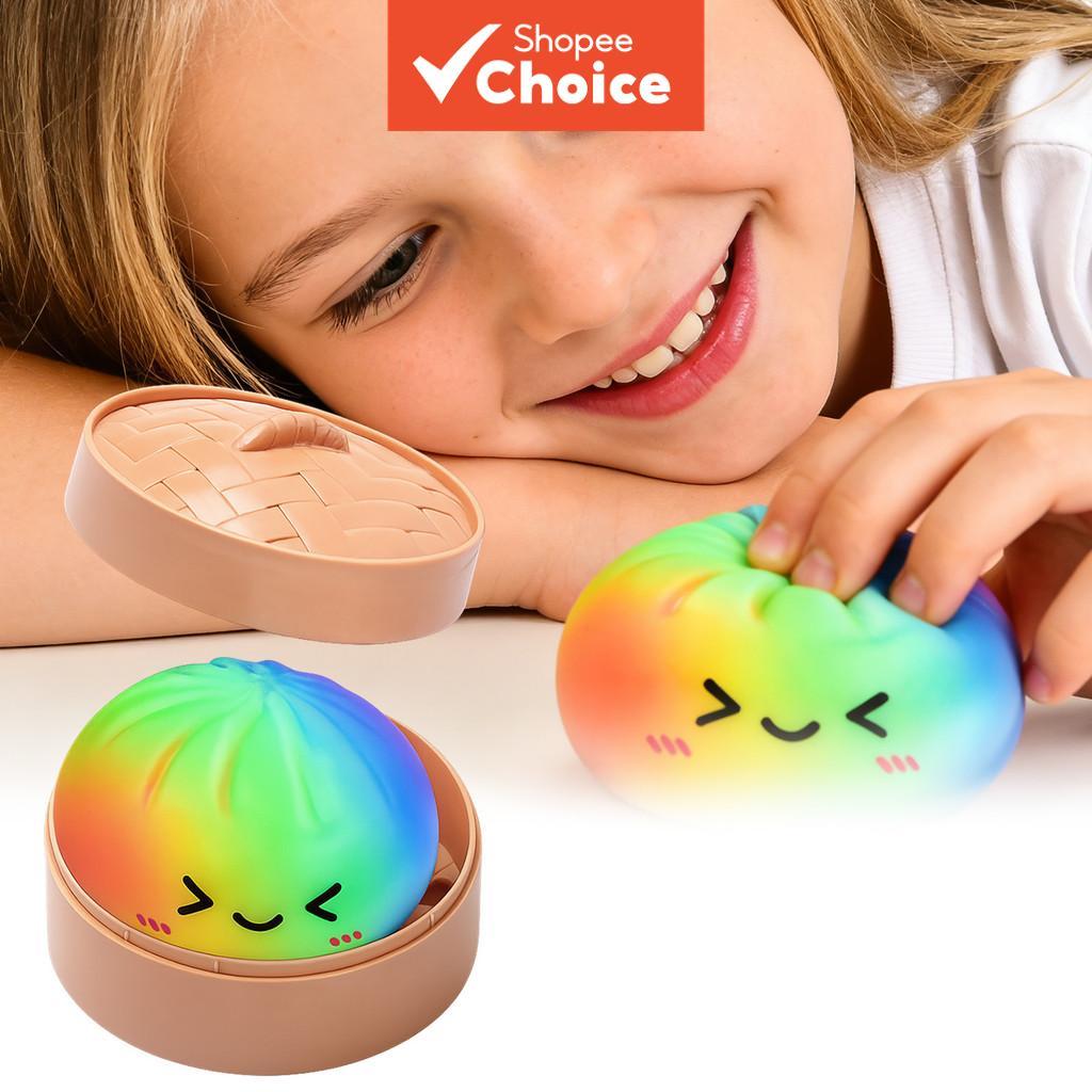 ของเล่นบีบขนมปังสีรุ้ง - นุ่มเด้งสมจริงน่ารัก ช่วยบรรเทาความเครียด สนุกในการเล่น 1 ชิ้น - เหมาะสําหรับทุกคน