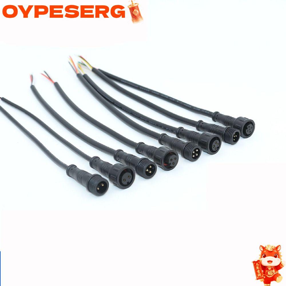 OYPESERG ชายหญิง LED Connector, 20 ซม.2Pin 3Pin 4Pin 2Pin 3Pin 4Pin แจ็ค, IP67 สายสีดํากันน้ําสายไฟ 