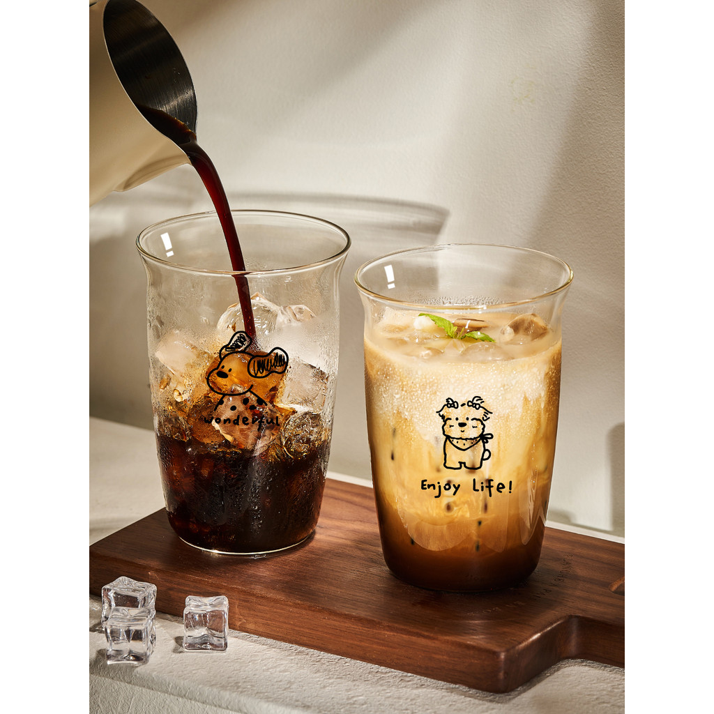 Gianxi ถ้วยกาแฟมูลค่าสูงสุภาพสตรีในครัวเรือนแก้วไวน์ถ้วยลาเต้ถ้วยน้ําอุณหภูมิสูงถ้วยแก้ว Borosilicat