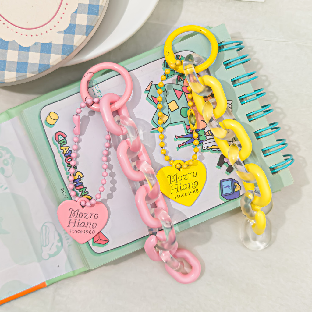 Chunlong Chain O05 Summer Jelly โซ่อะคริลิคหัวใจ airpods เคสป้องกันจี้กระเป๋าพวงกุญแจแขวน