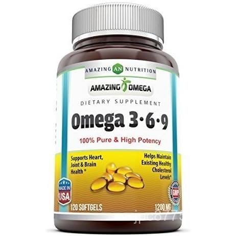 Amazing Omega 3.6.9 1200mg,Softgels (Non GMO,Gluten Free) Unique Formula combining Flaxseed Oil 400 