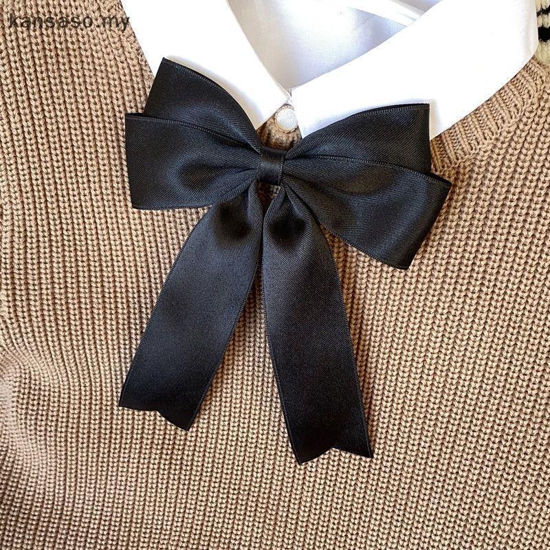 [KSA] เข็มกลัดโบว์ริบบิ้นหรูหราสําหรับผู้หญิงอเนกประสงค์ Bowknot Tie Pins สุภาพสตรีสไตล์วิทยาลัยเสื้