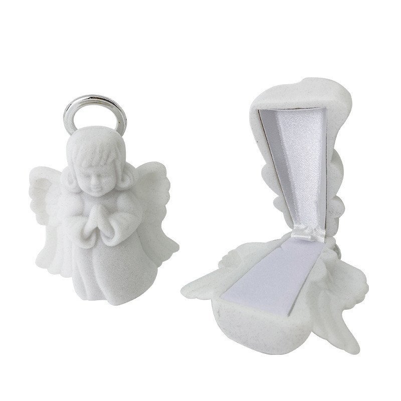 Xuhui Ready Stock Angel Jewelry Velvet Flocking Cloth Ring Pendant Box บรรจุภัณฑ์กล่องเครื่องประดับ 