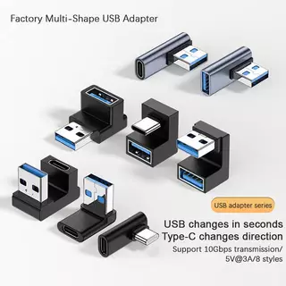 [ Dream ] อะแดปเตอร์โทรศัพท์มือถือ USB-A 90 องศาอะแดปเตอร์ USB C เป็น USB A มุมขวา USB A 3.0 Male to Type C C C C Conenctor คอมพิวเตอร์อะแดปเตอร์ดิสก์ USB