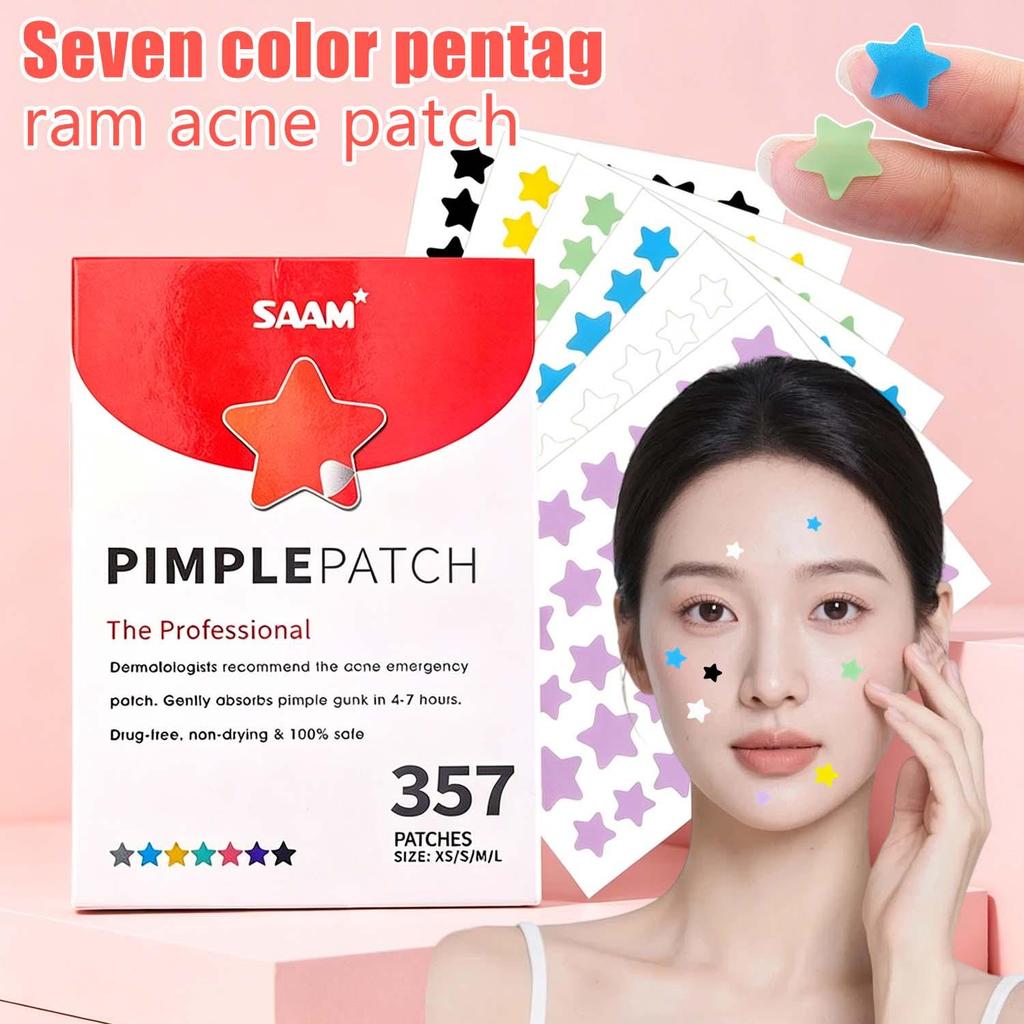 แผ่นแปะสิวหน้าสําหรับใช้ประจําวันและแต่งหน้า | ผ้าคลุมสิวรูปดาวไฮโดรคอลลอยด์ กันน้ํา 357/1071/11785ชิ้น | เจนเทิลแคร์ ผิวแพ้ง่าย