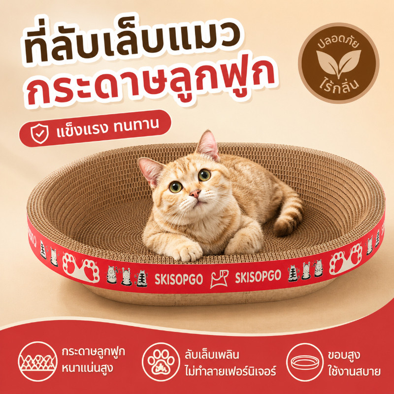 Pet Space ที่ลับเล็บแมว อ่างลับเล็บของเล่นแมว ที่นอนแมว 2in1 แผ่นลับเล็บ ที่ฝนเล็บสัตว์เลี้ยง