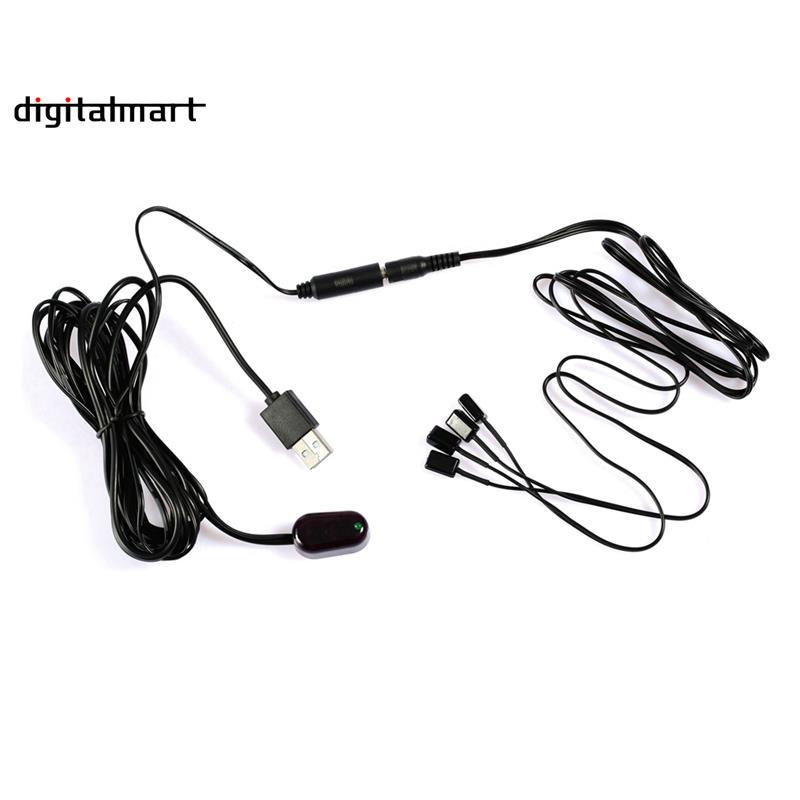 IR Extender IR Remote Repeater 1 PC IR Receiver + 4 PC IR Emitter Emitters Repeater Kit อินฟราเรดระย