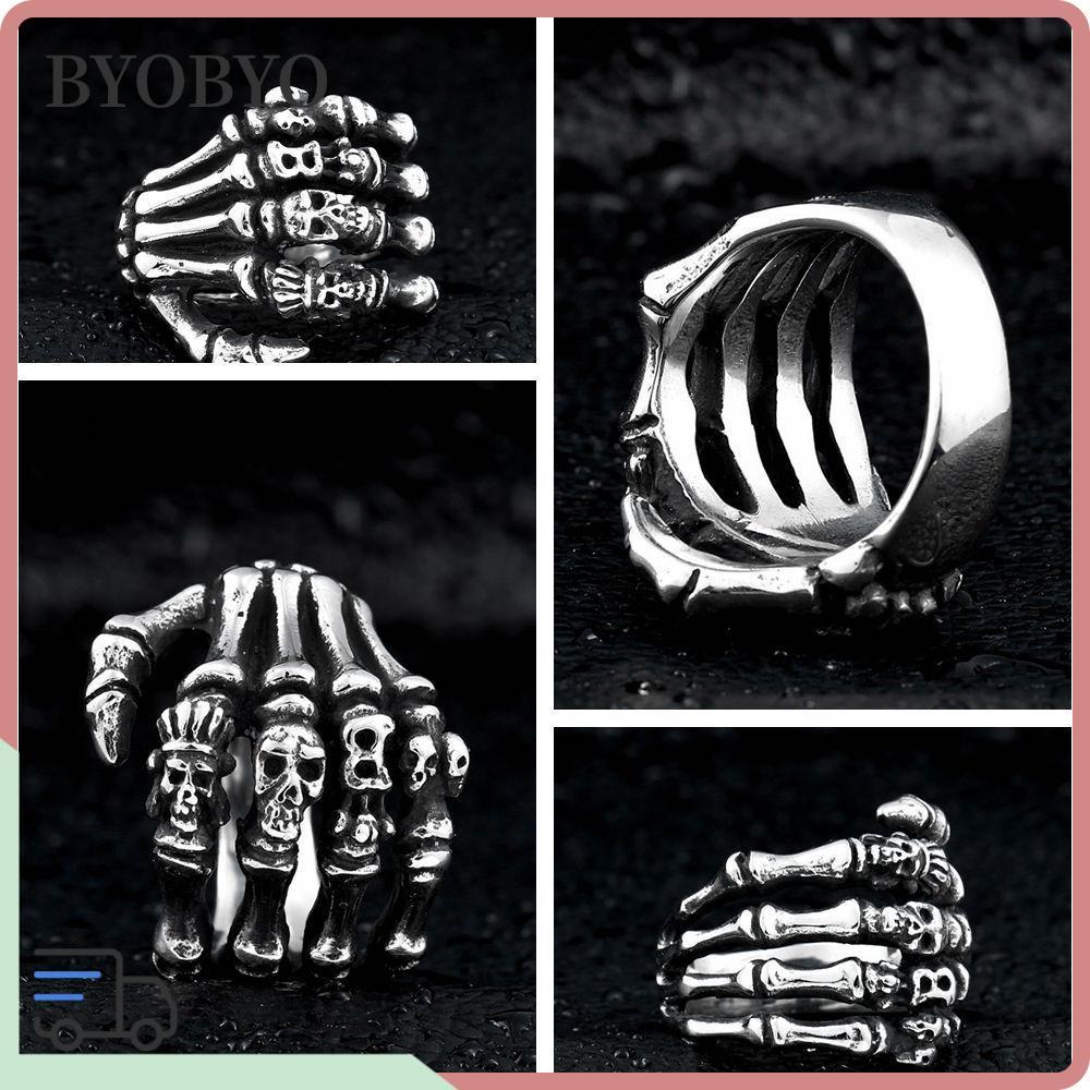 BYOBYO Skull Rings Hip Hop Biker Men Rings