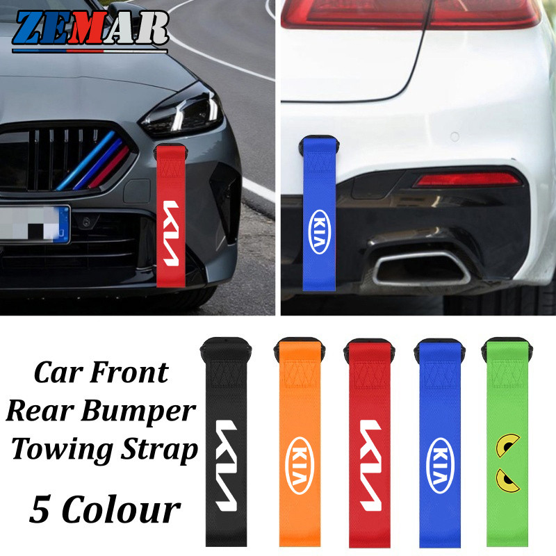 KIA สายลากจูงกันชนหน้ารถ เชือกลากจูง ริบบิ้น เชือกพ่วง กันชน สายรัดลากจูง สายพานลากจูงสำหรับรถแข่ง ส