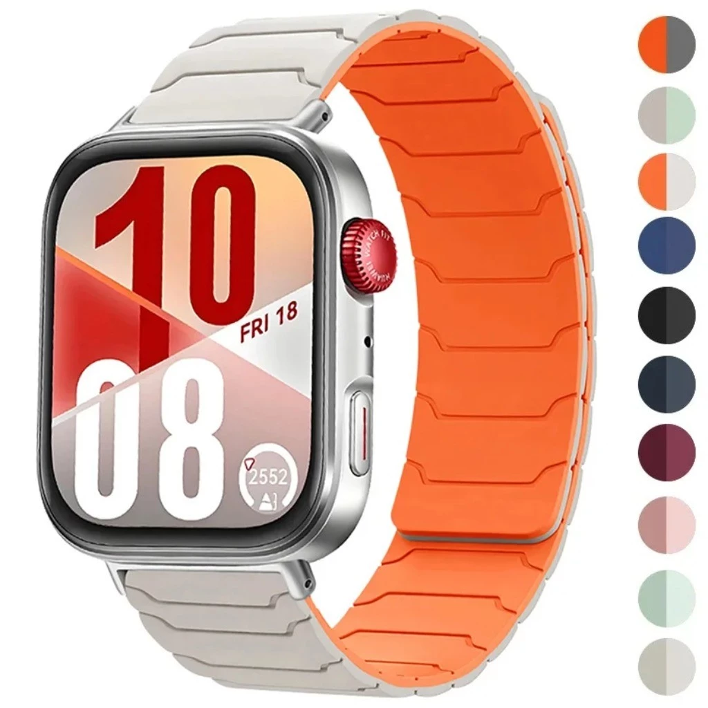 สายรัดแม่เหล็กสําหรับ Huawei Watch Fit5 Fit 5Pro สร้อยข้อมือซิลิโคนสําหรับ Huawei Watch Fit4 fit4pro fit3 Band ﻿